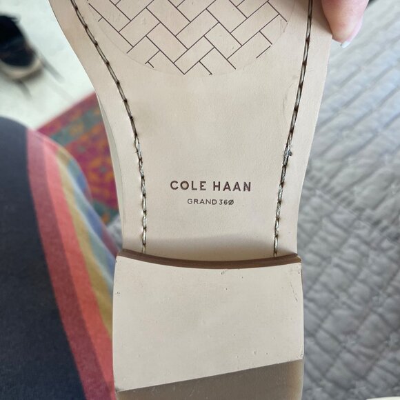 Cole Haan Womens Lana Lux Tassel Square Toe Flat Loafers Size 7.5 B Ivory Casual - Picture 9 of 10